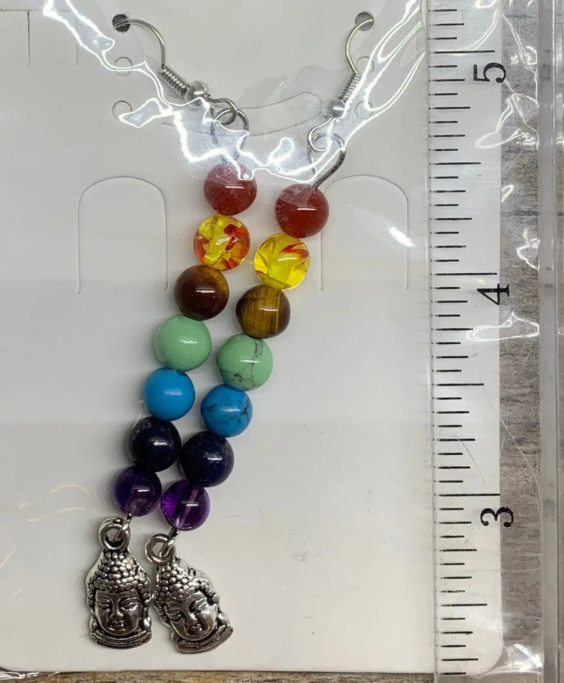 Chakra Buddha Earrings 1071 - Shop Wholesale Crystals