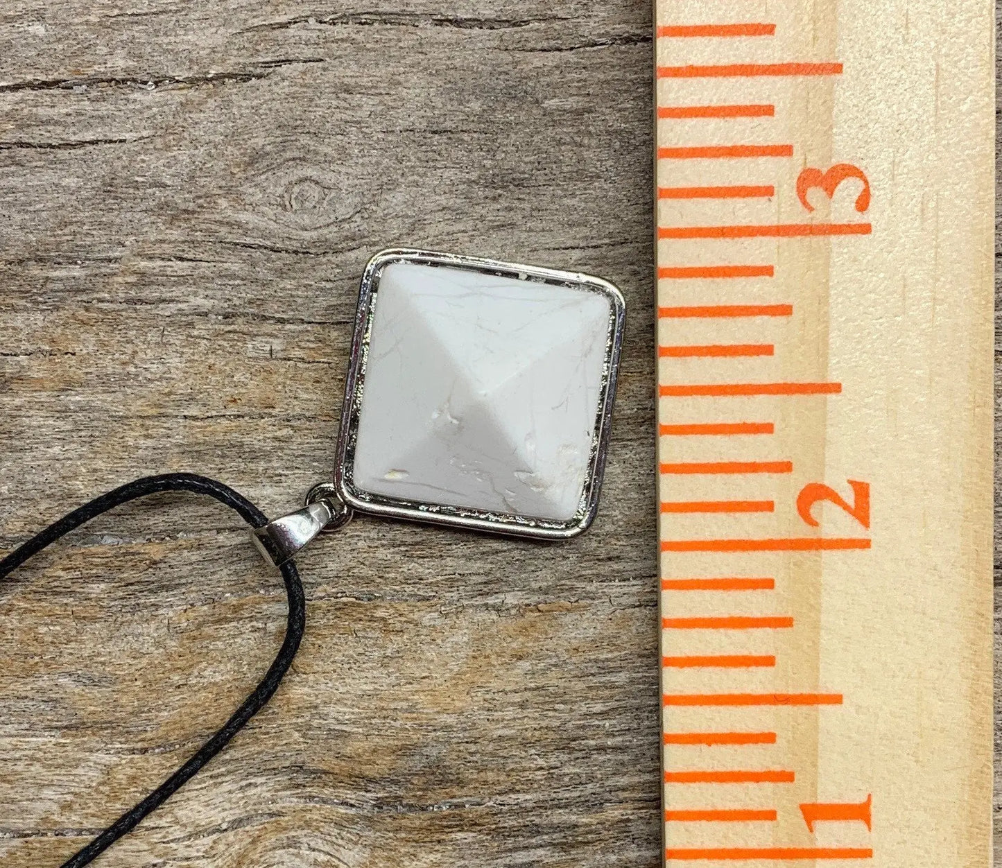 White Howlite Pyramid Necklace NCK-1090 Shop Wholesale Crystals