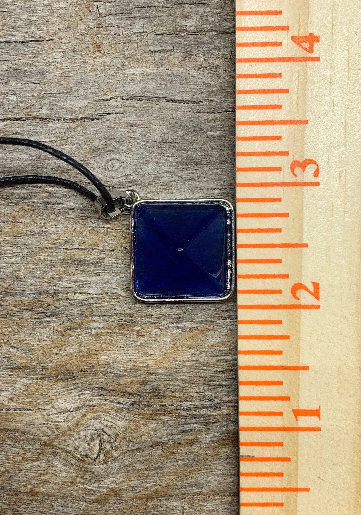 Blue Obsidian (Synthetic) Pyramid Necklace 1124 Shop Wholesale Crystals