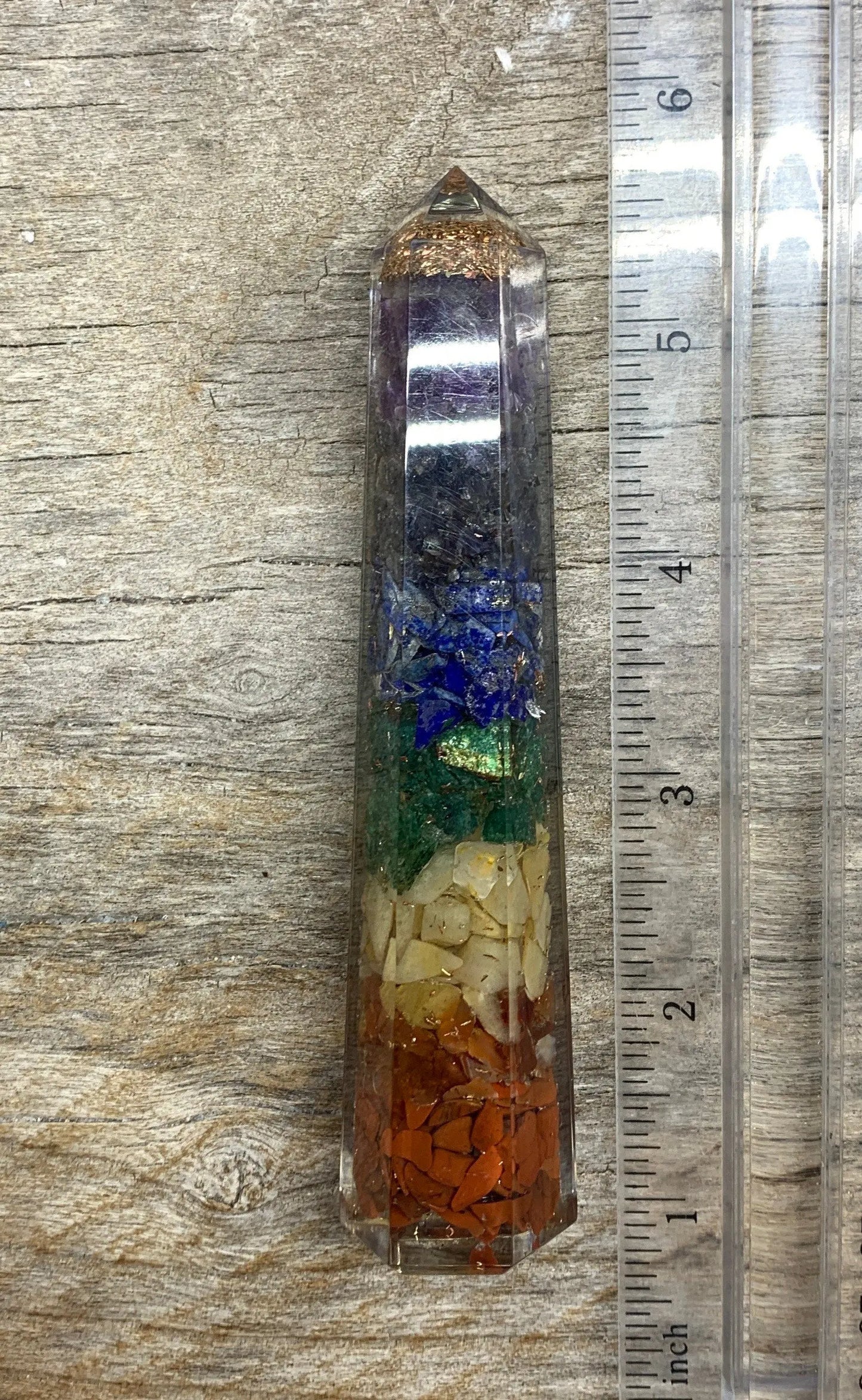 Chakra Organite Obelisk 0438 (Crystals Imbedded in Resin) Shop Wholesale Crystals