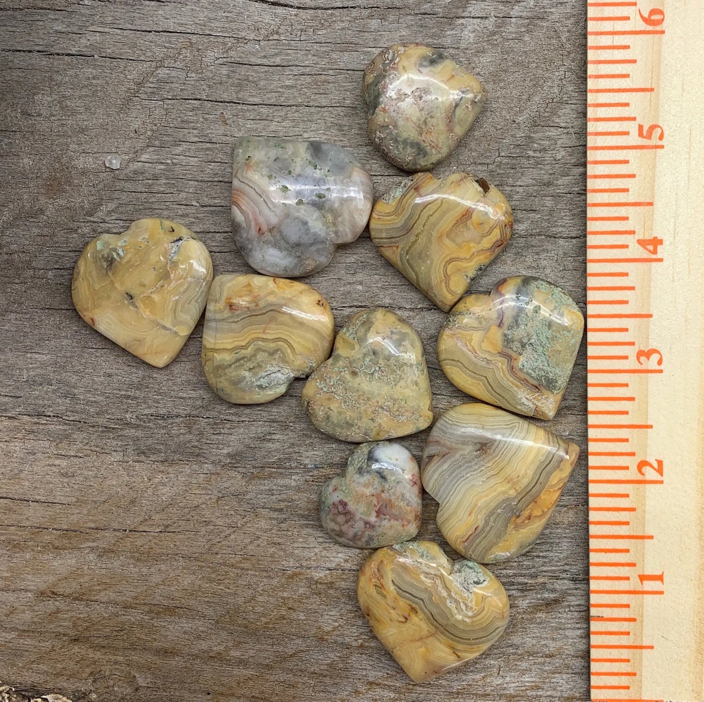 Crazy Lace Agate Heart 1”- 1 1/4” 0587 Shop Wholesale Crystals