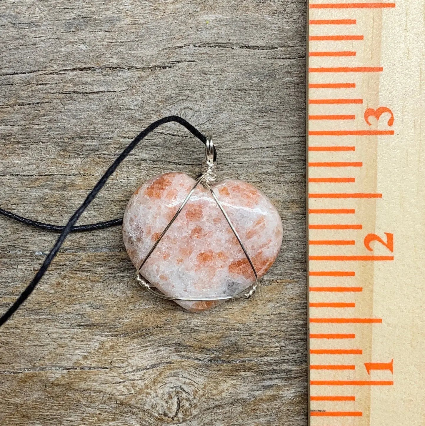 Sunstone Heart Wire Wrapped Necklace NCK-0078 Shop Wholesale Crystals