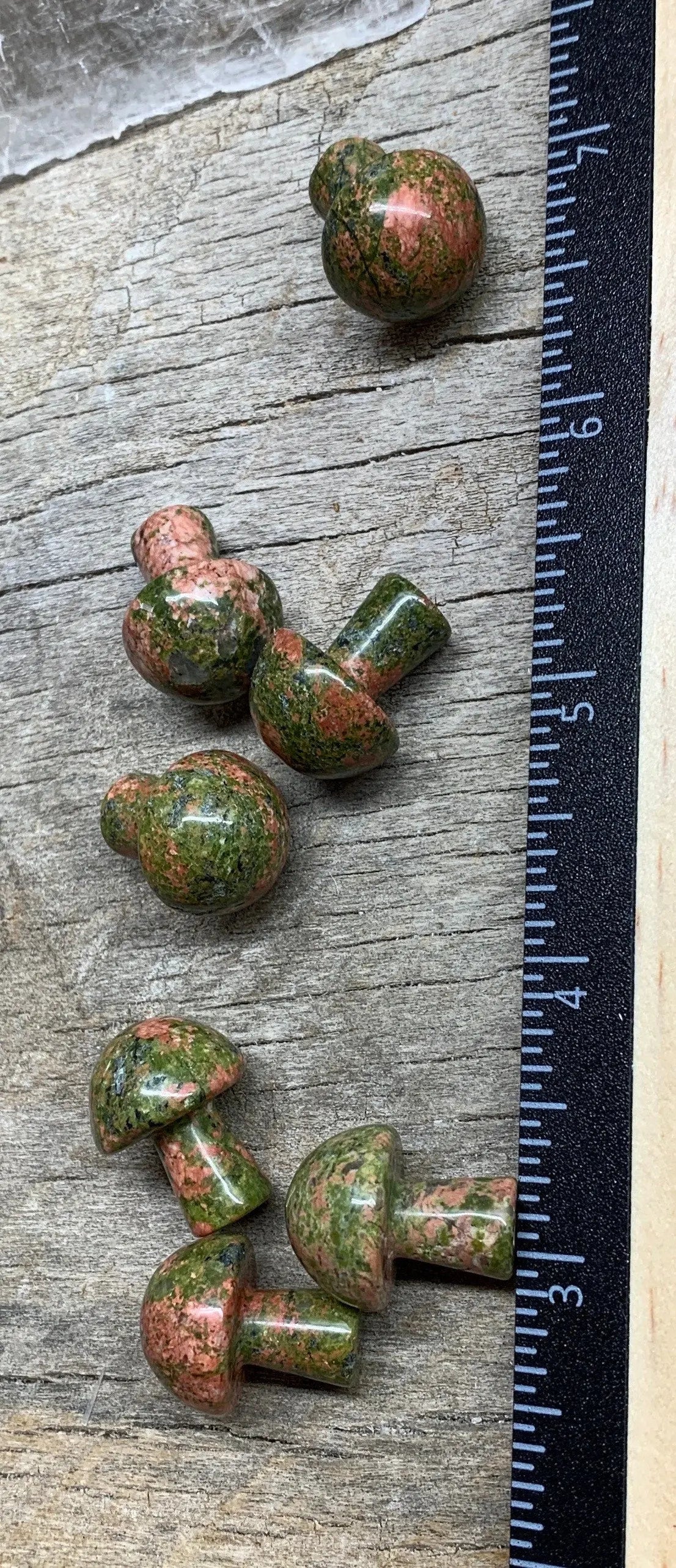 Unakite Jasper Mushroom (Approx. 5/8”x 3/4”) 0007 Shop Wholesale Crystals