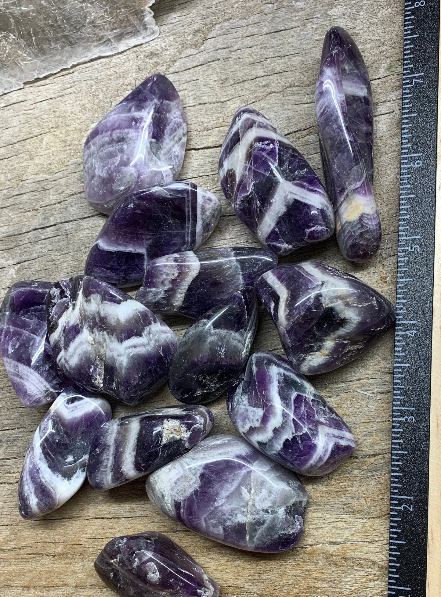 Chevron Amethyst Polished Stone BIN-1341 Large 1 1/3”- 2 1/2” Shop Wholesale Crystals