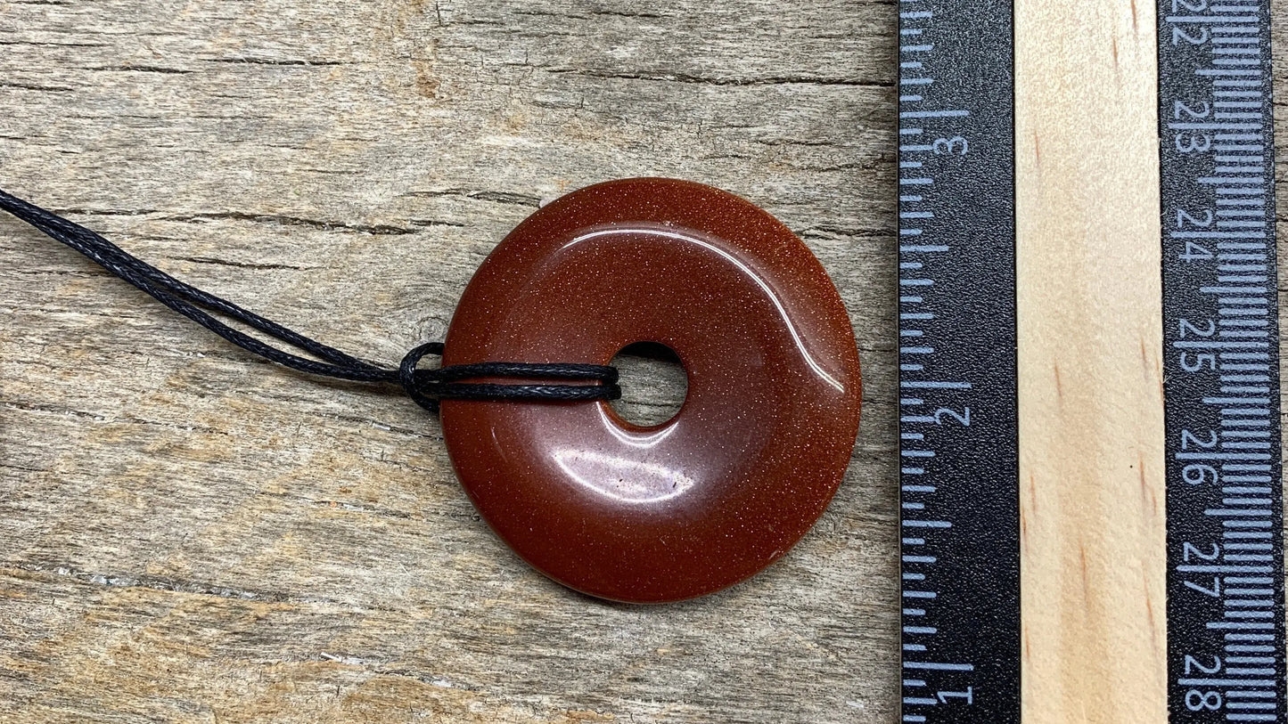 Goldstone Pi Stone Necklace HOT-0599 40mm Shop Wholesale Crystals