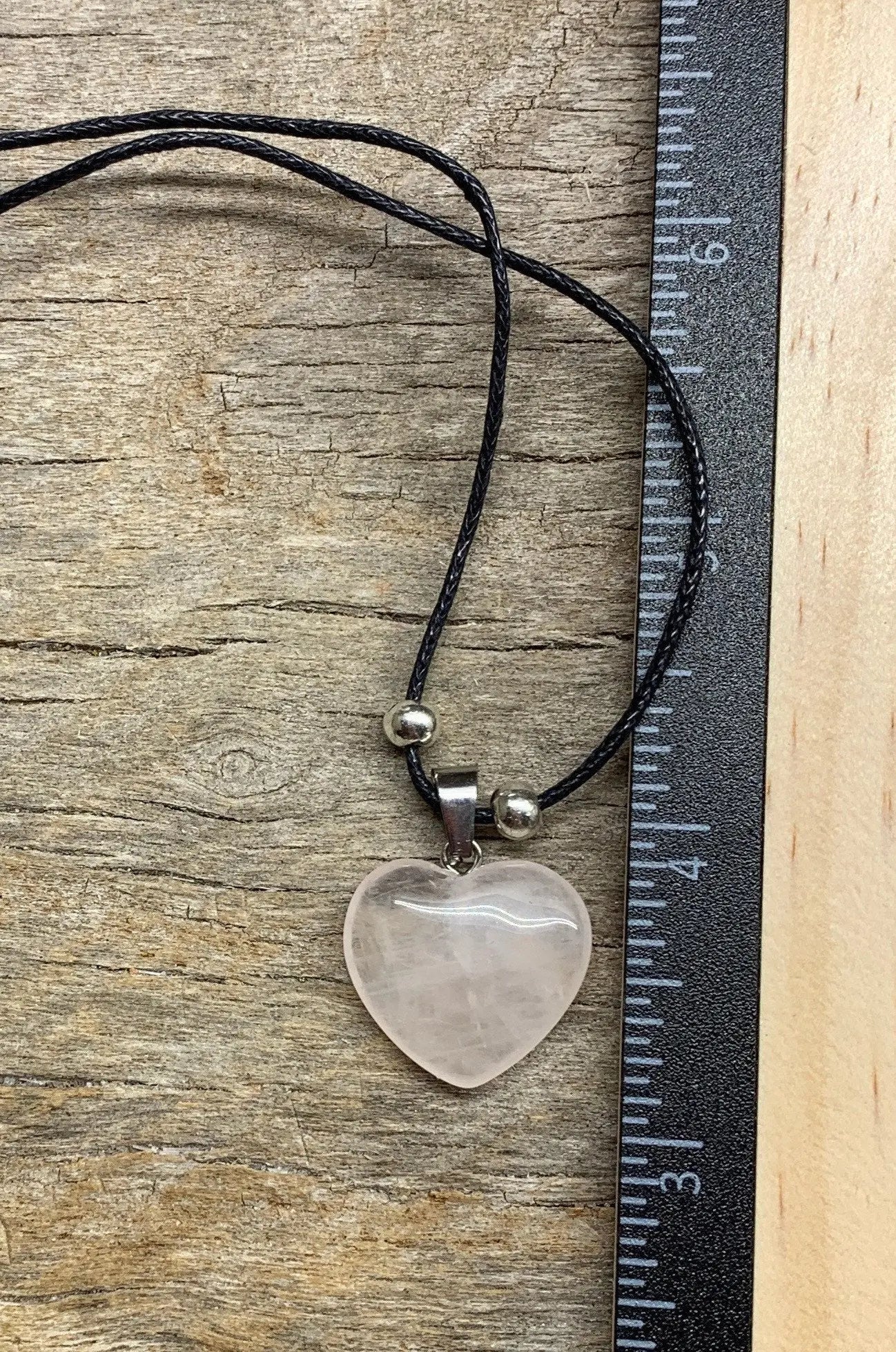 Rose Quartz Heart Necklace NCK-1195 18”chain Shop Wholesale Crystals