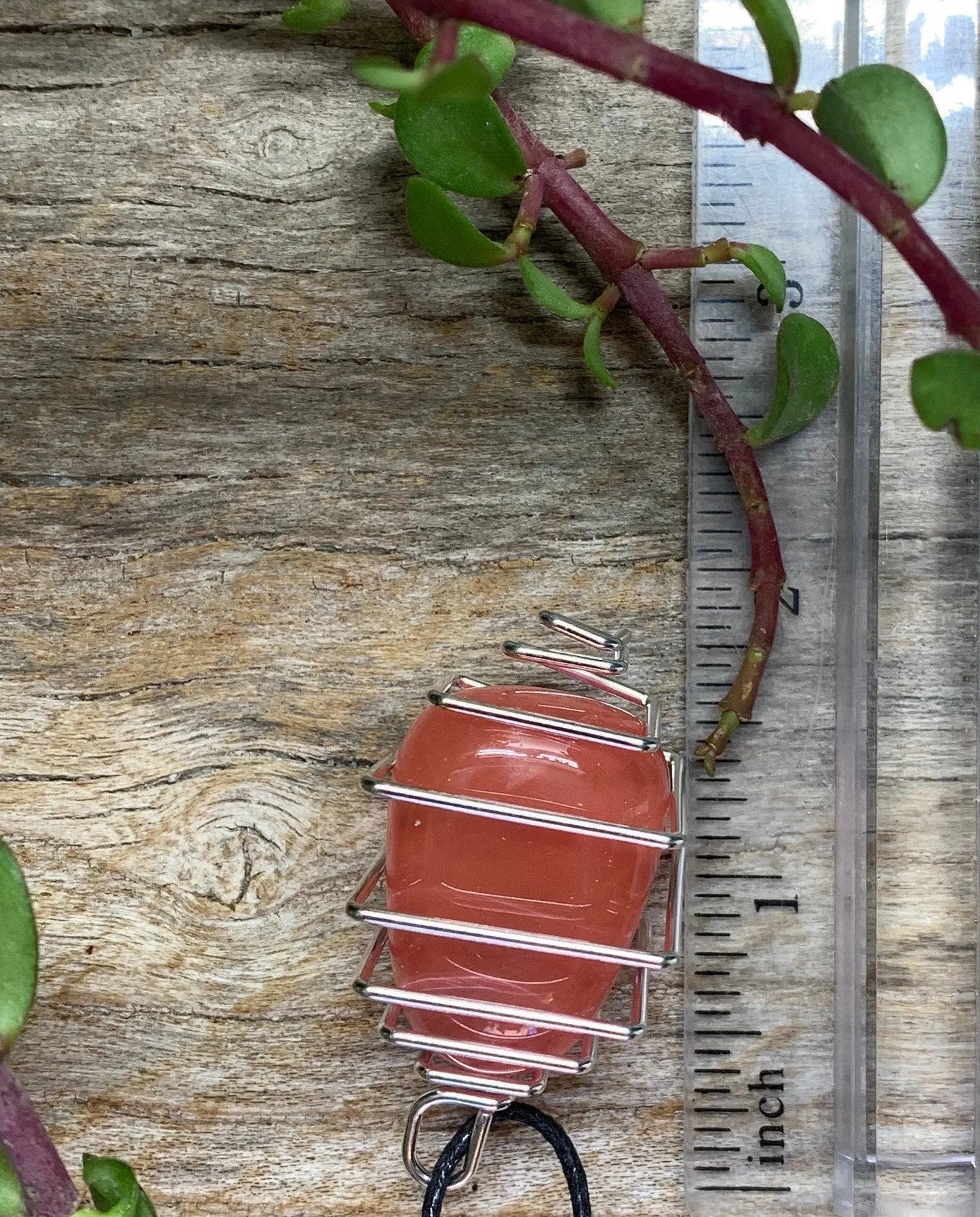 Cherry Quartz Square Cage Necklace 1052 Shop Wholesale Crystals