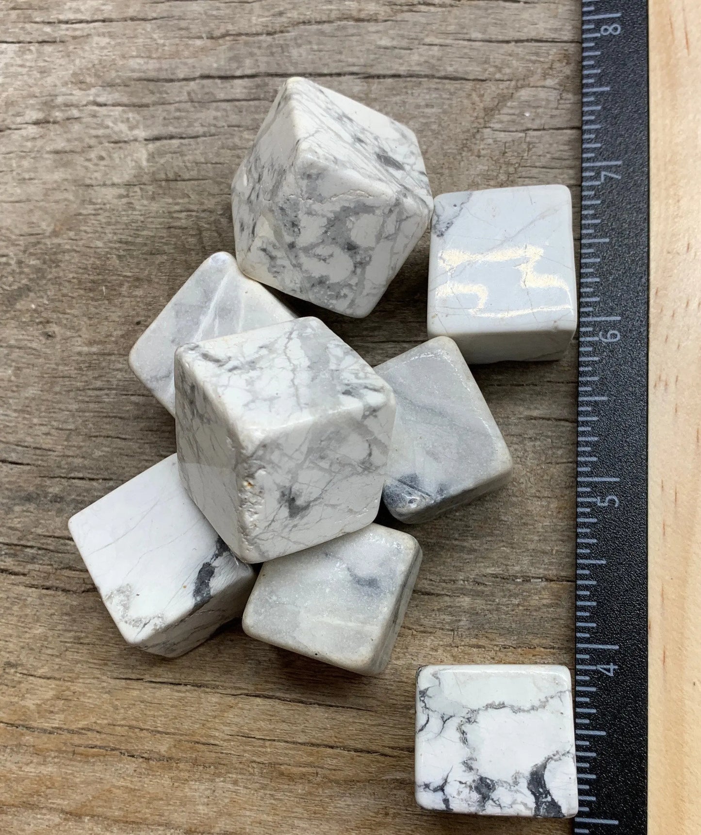 White Howlite Cube 0688 7/8”- 1 1/8” Shop Wholesale Crystals