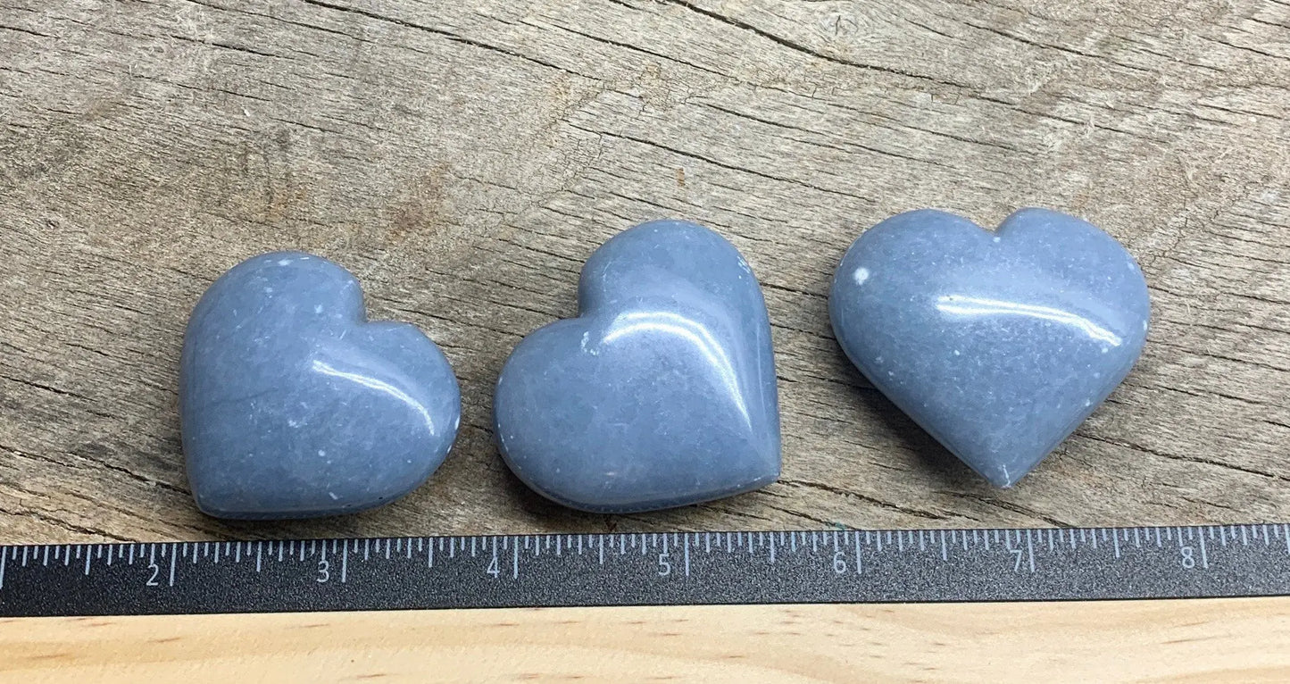 Angelite Puffy Heart 0180 (1 1/2”- 1 3/4”) Shop Wholesale Crystals