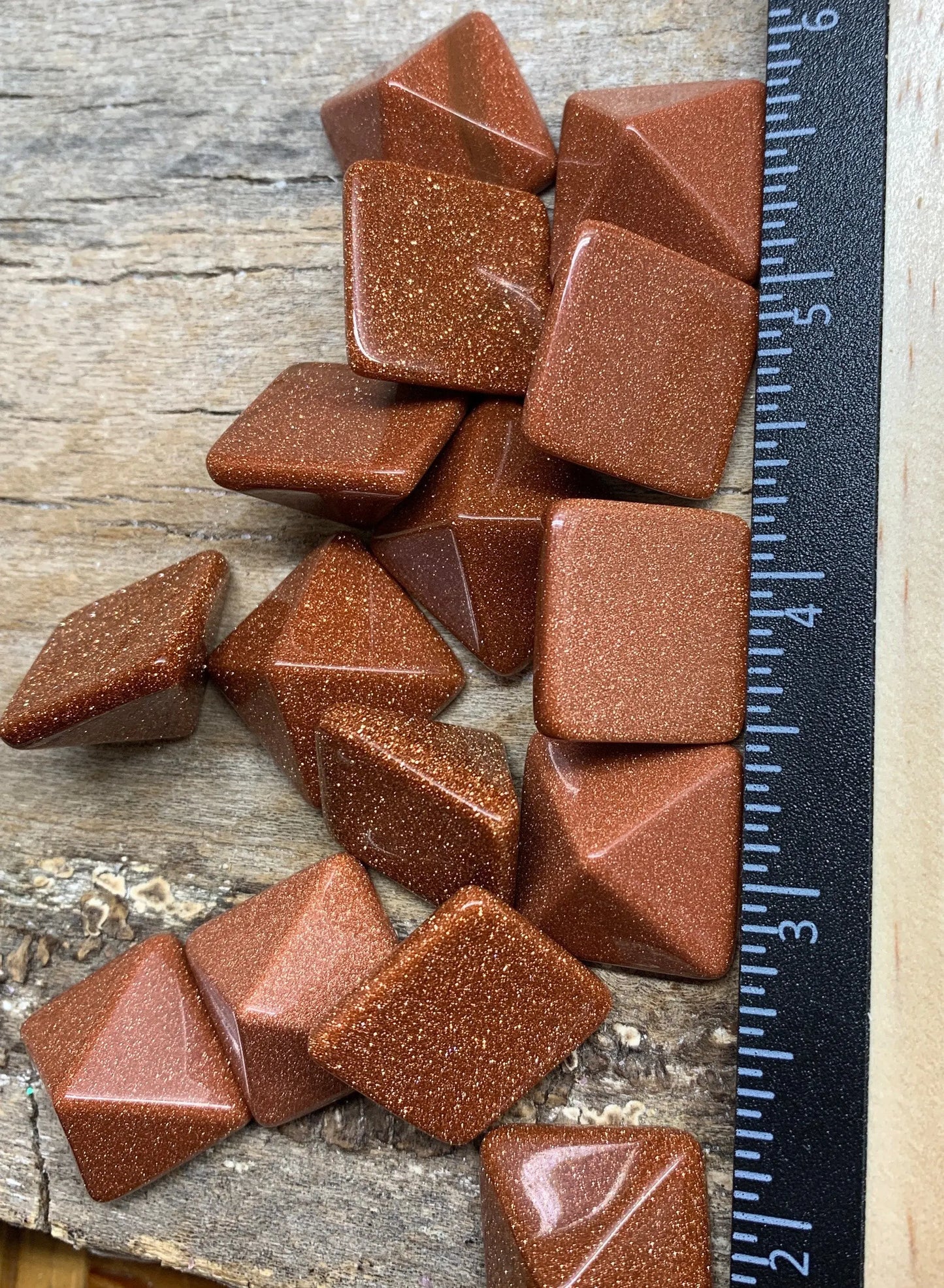 Goldstone Pyramid 0244 (Approx. 3/4” x 3/4" x 5/8") Shop Wholesale Crystals