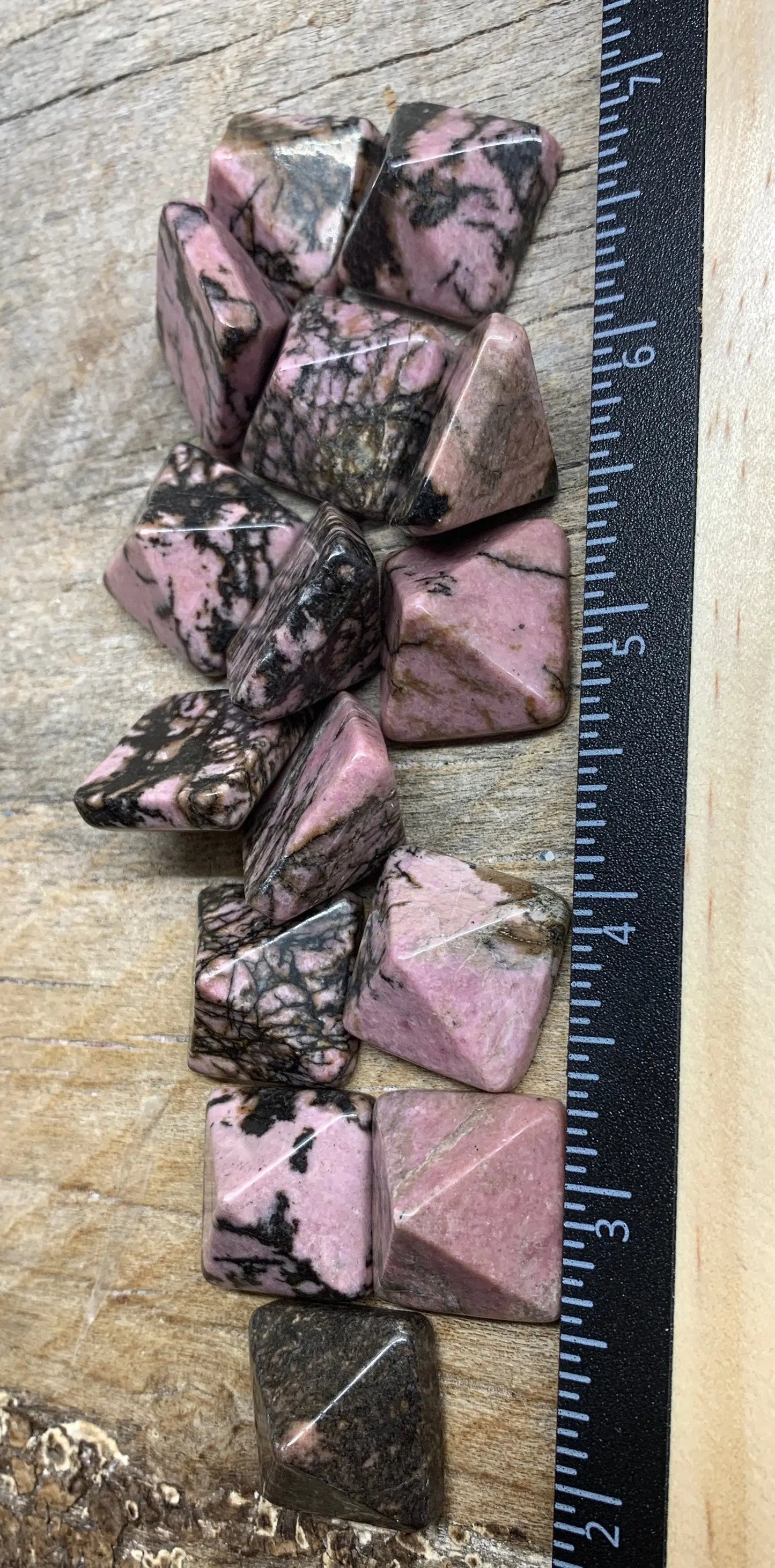 Rhodonite Pyramid (Approx. 3/4” x 3/4" x 5/8") 0408 Shop Wholesale Crystals