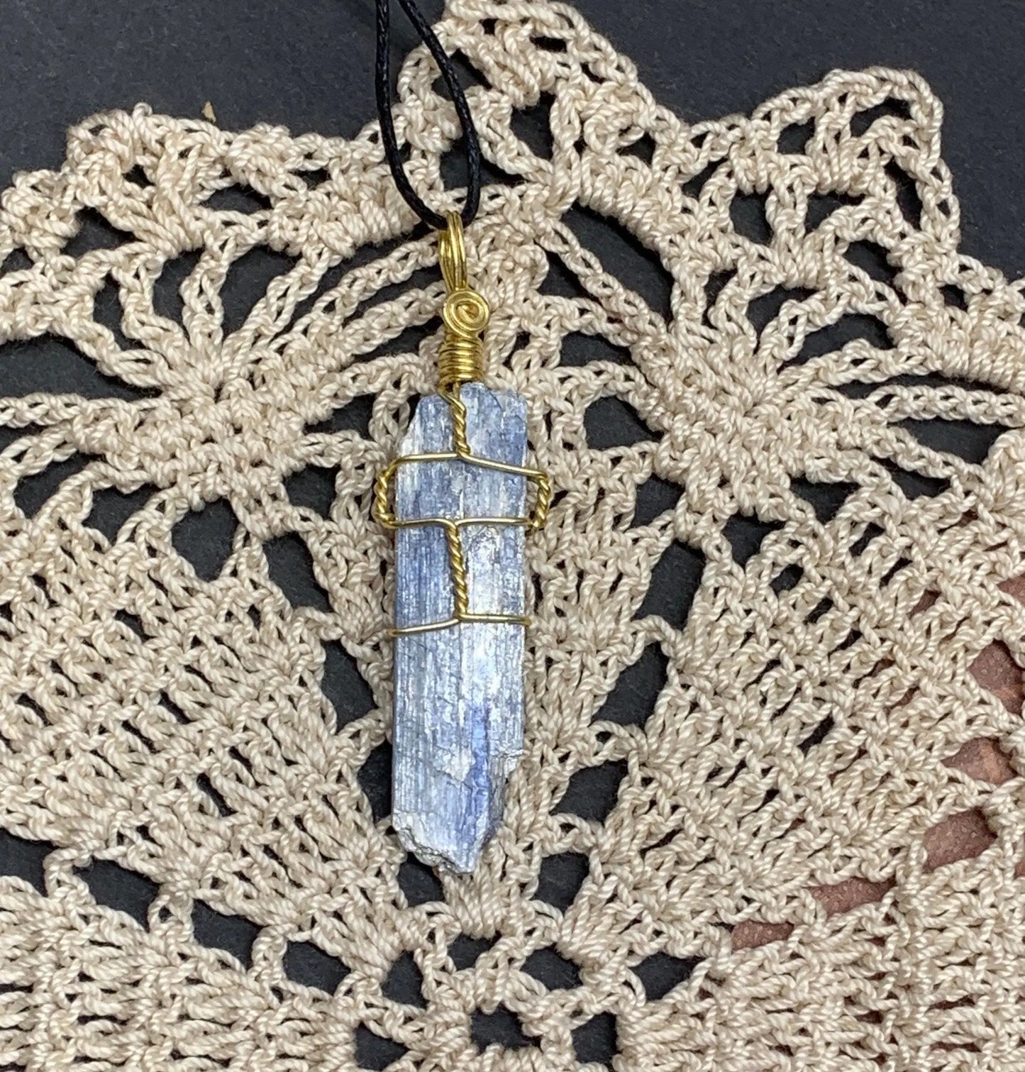 Blue Kyanite Necklace, Wire Wrapped, Hand Made, Beautiful, Abundance NCK-1189 Shop Wholesale Crystals