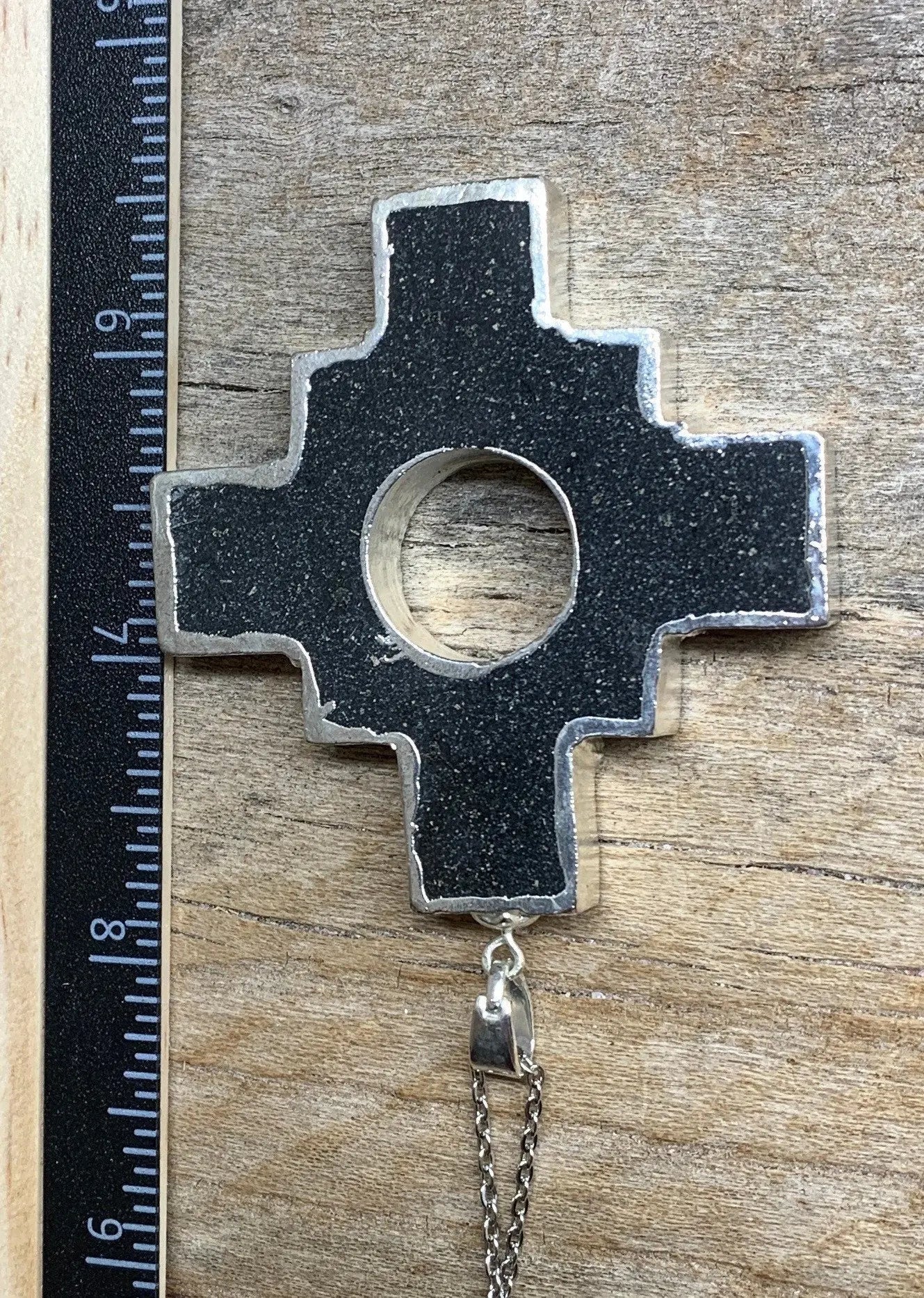 Obsidian Peruvian Cross Necklace 1141 Handmade, Beautiful, Rustic Shop Wholesale Crystals