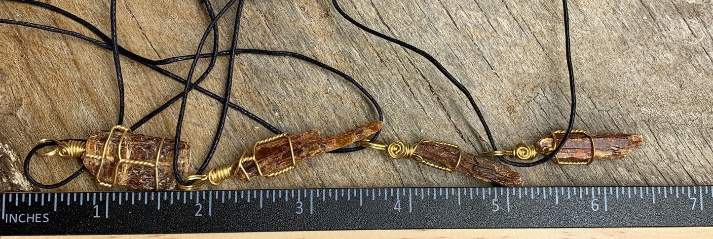Red Kyanite Wire Wrapped Necklace NCK-0037 Shop Wholesale Crystals