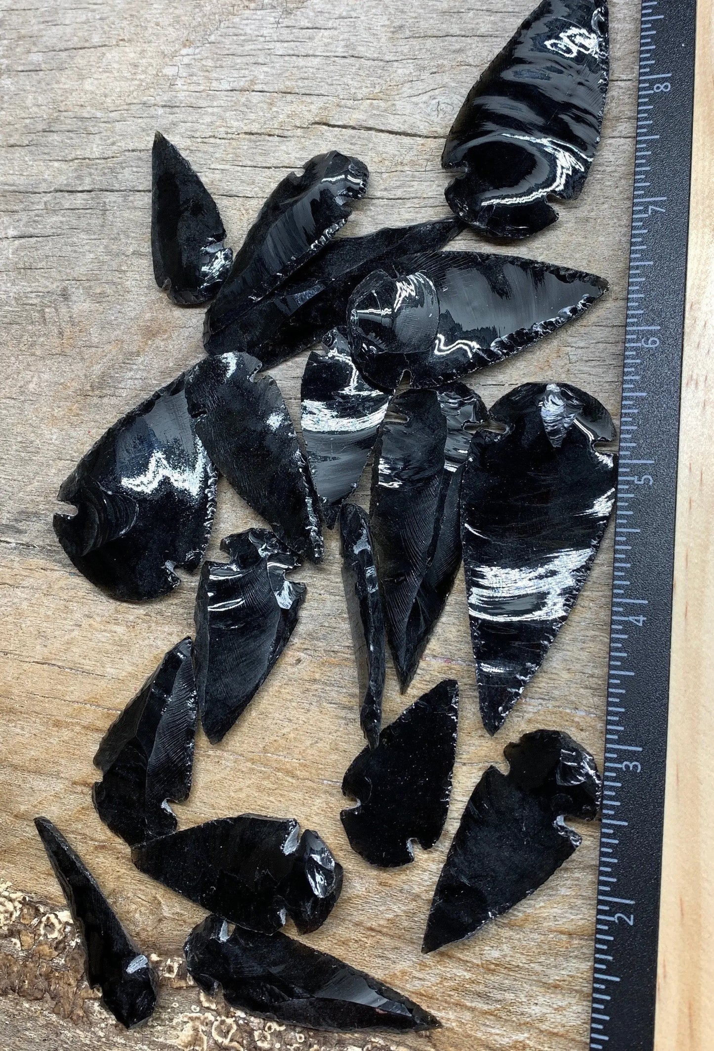 Obsidian Knapped Arrowhead 1372 (Approx. 1”- 1 1/2”) Shop Wholesale Crystals