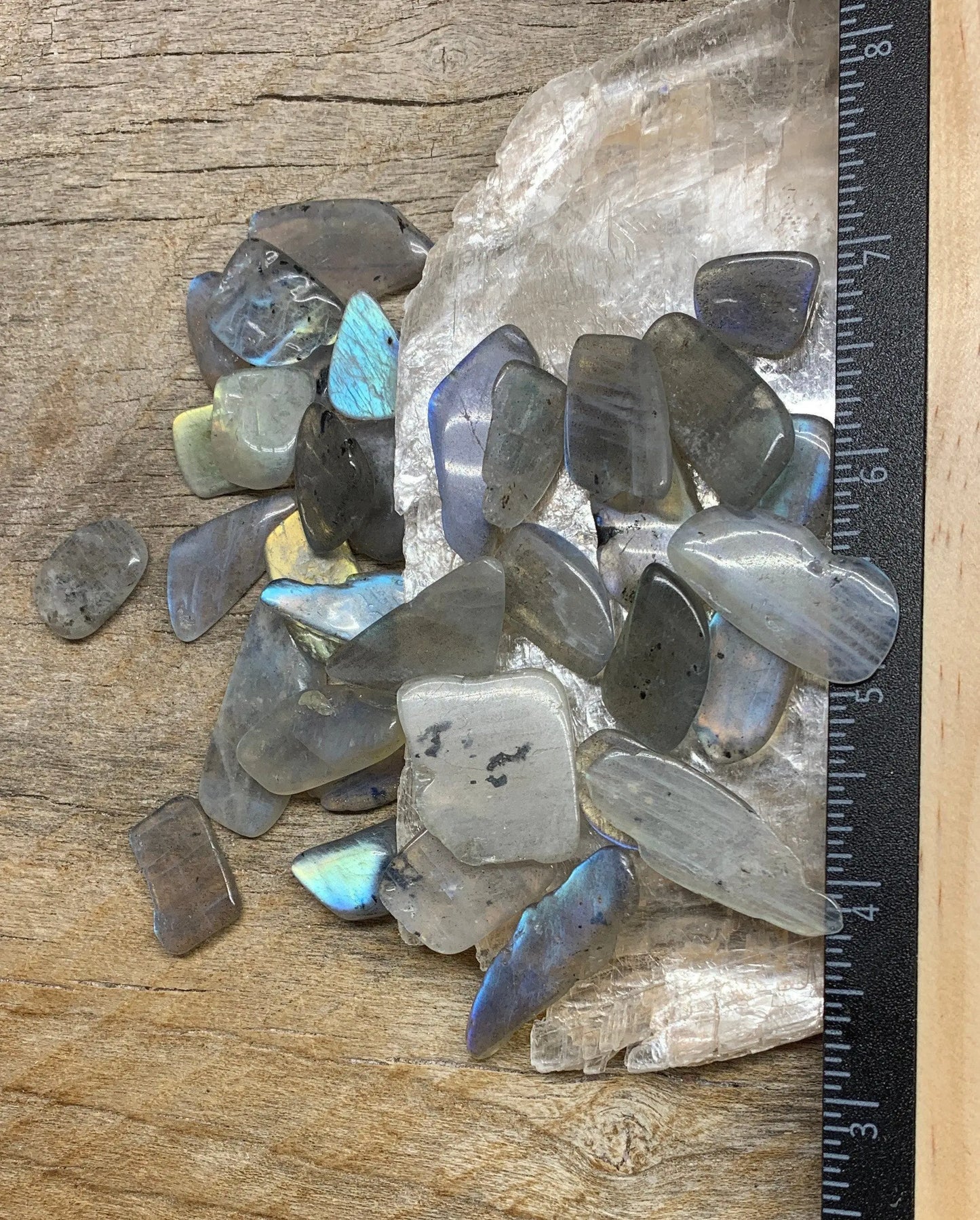 Labradorite Tumble Stone 0656 Small Flat (Approx. 5/8”- 1”) Shop Wholesale Crystals