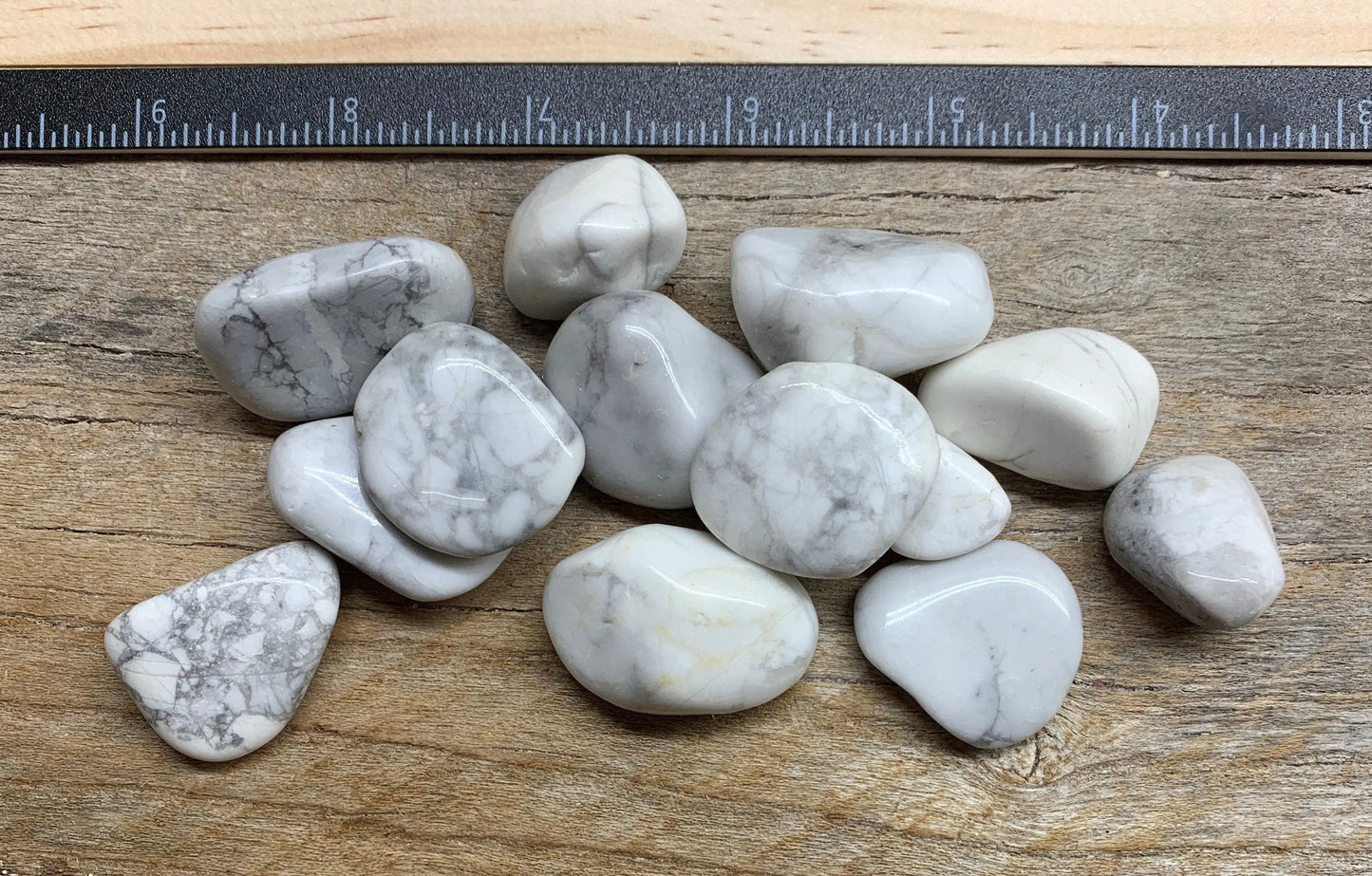 White Howlite Tumbled Stone 0627 Natural (Approx. 1 1/4”- 1 5/8”) Shop Wholesale Crystals
