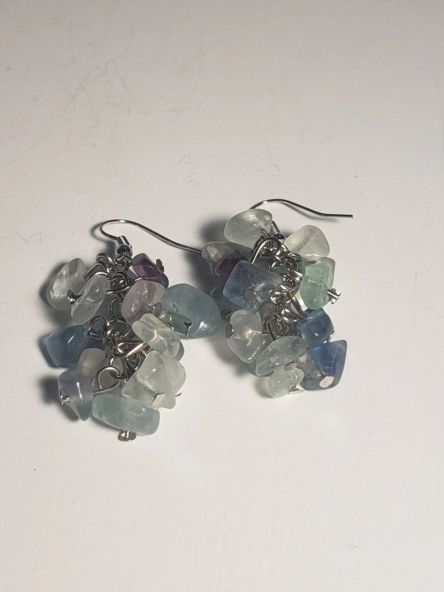 Fluorite Earrings, Healing Crystals, Beautiful EAR-0041 Shop Wholesale Crystals