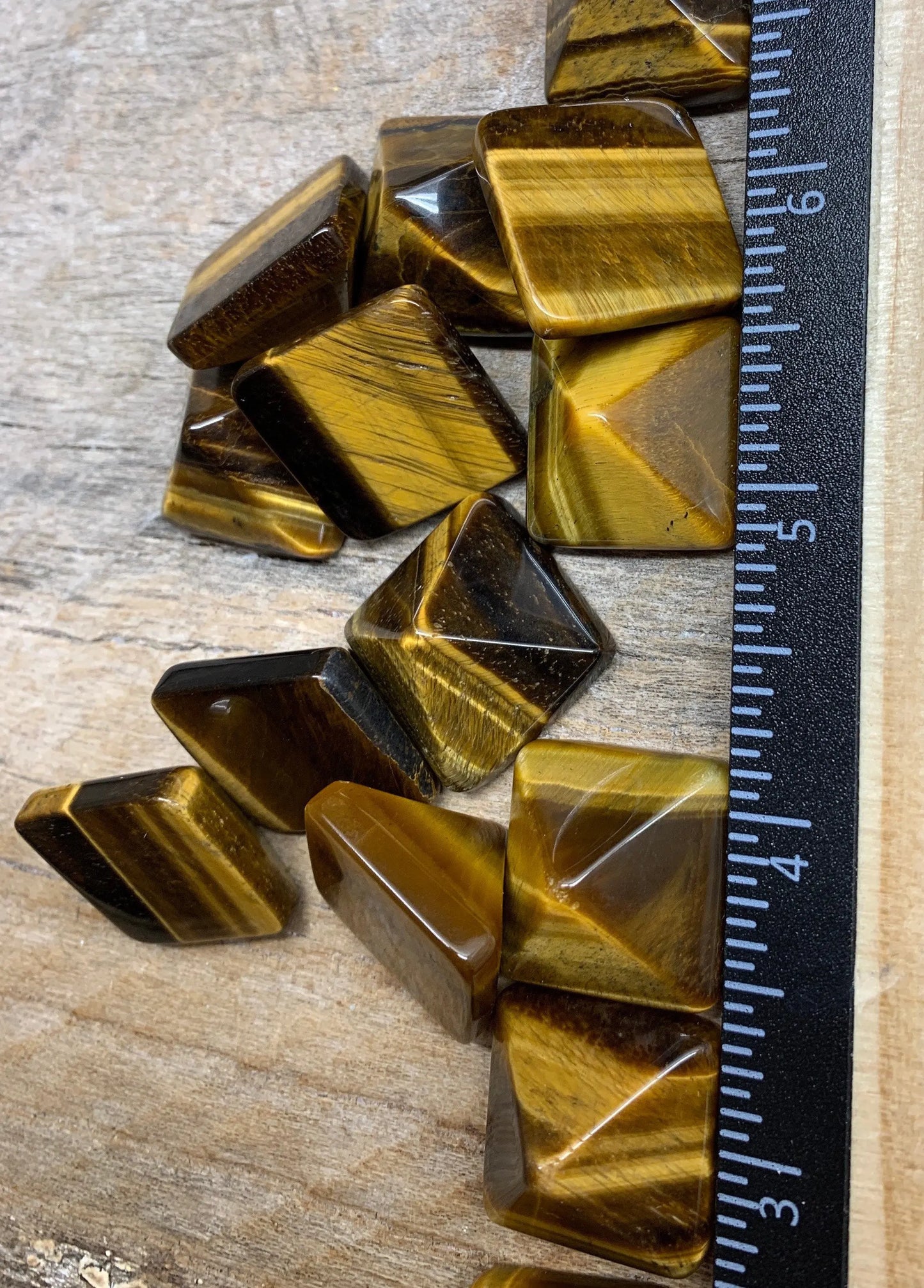 Tigers Eye Pyramid 0442 (Approx. 3/4” x 3/4" x 5/8") Shop Wholesale Crystals