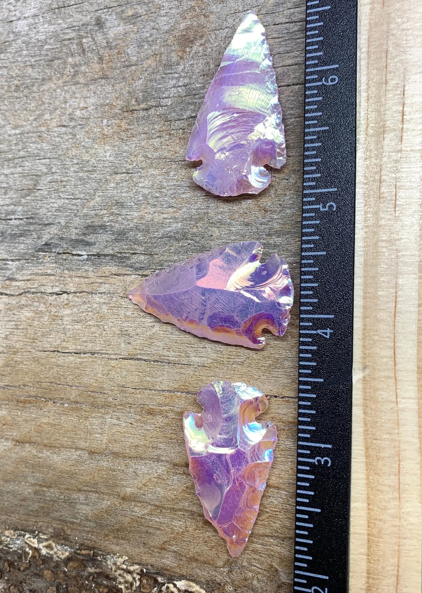 Pink Angel Aura Opalite Knapped Arrowhead 1366 (Approx. 1 1/2”- 1 3/4”) Shop Wholesale Crystals