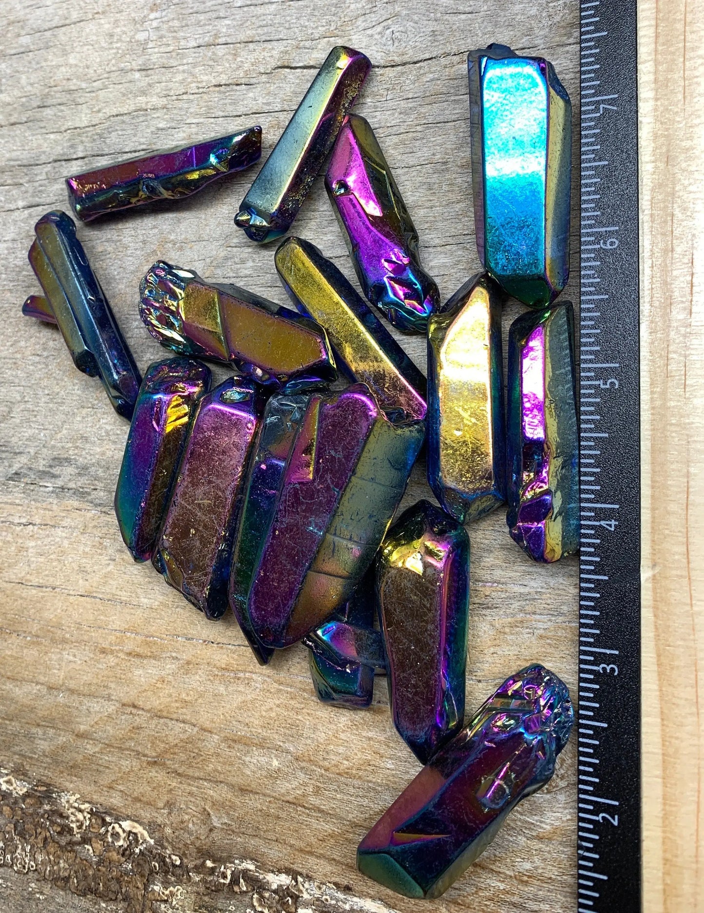 Tanzin Aura Quartz Point (Approx 1 3/4”- 2 3/4”) 1534 Shop Wholesale Crystals