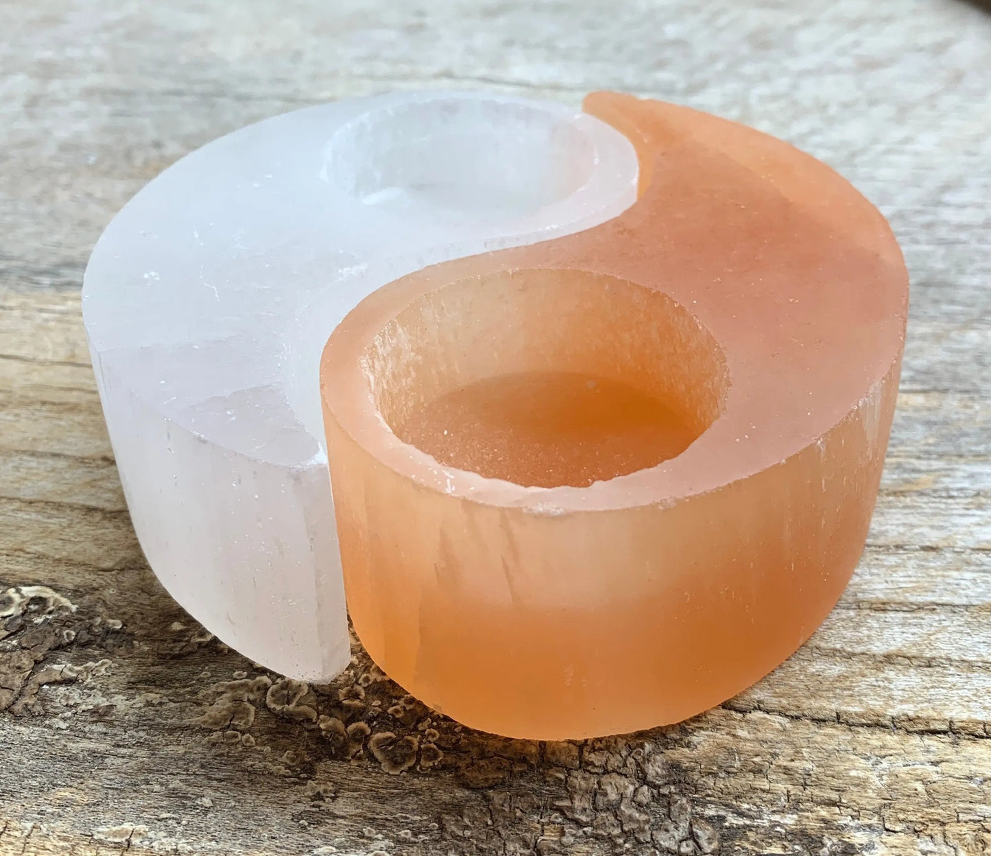 Selenite Yin & Yang Candle TEA Light Set S-0025 4” Shop Wholesale Crystals