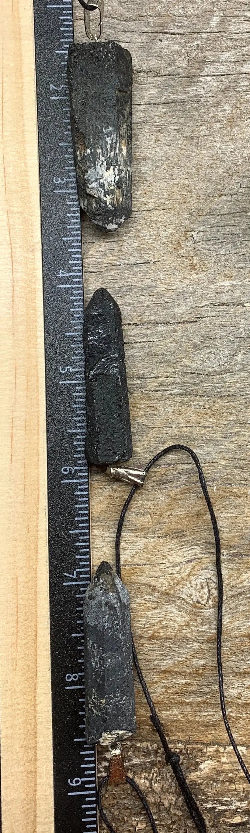Black Tourmaline Crystal Point Necklace, Masculine, Rustic 1125 Shop Wholesale Crystals