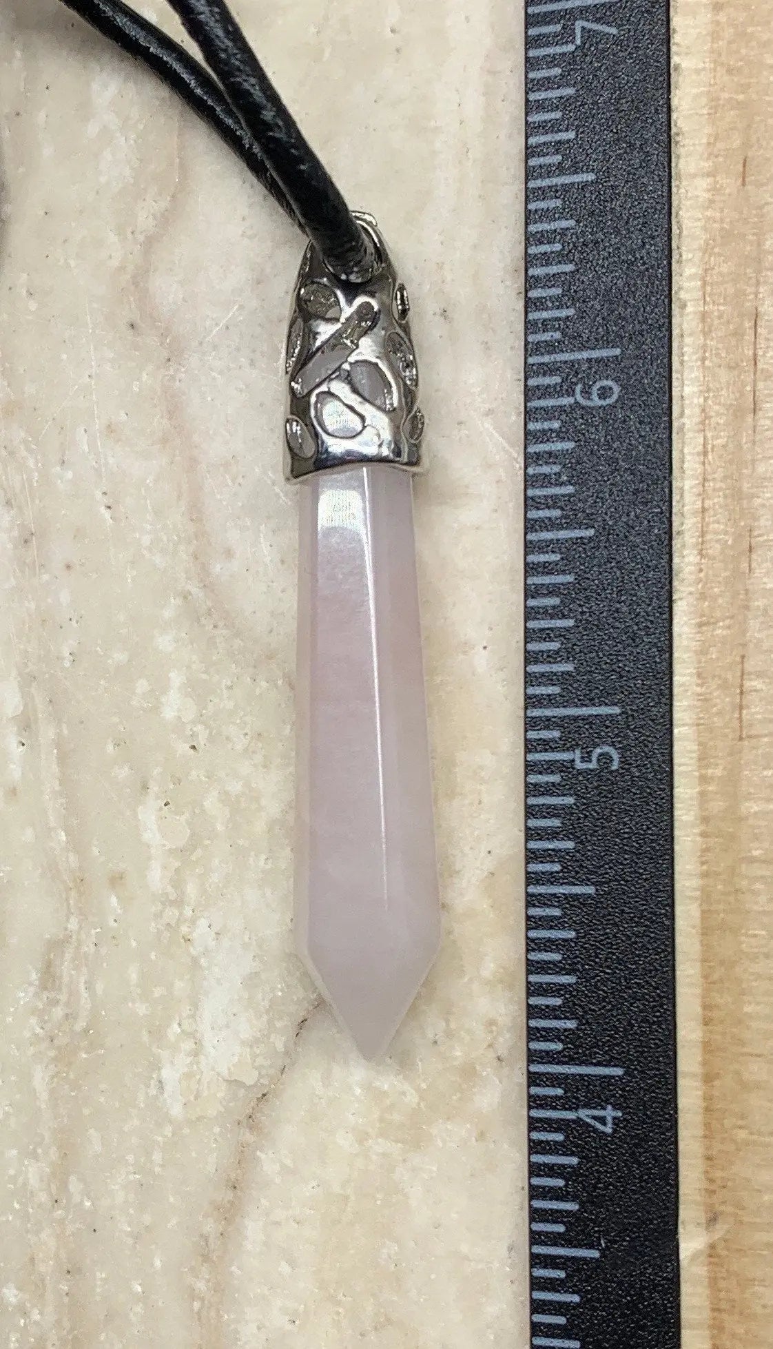 Rose Quartz Crystal Point Necklace NCK-2015 18” Cord Shop Wholesale Crystals