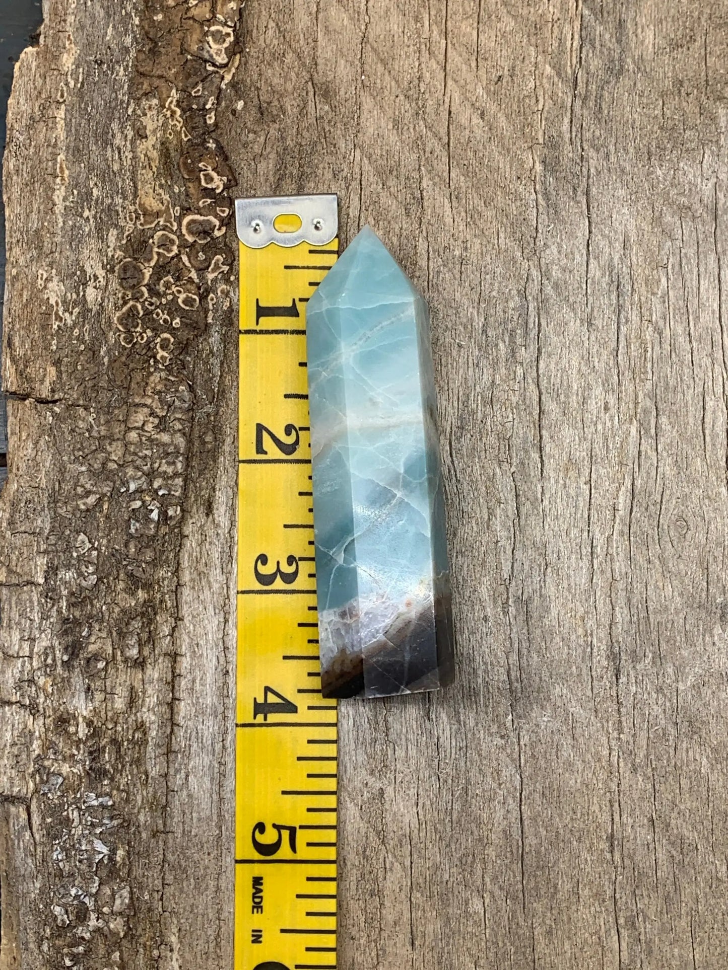 Amazonite Obelisk, Natural, Beautiful, (Approx. 3" - 4" long) One Crystal, Polished, Natural, for Home Decor, Grid 0898 Shop Wholesale Crystals