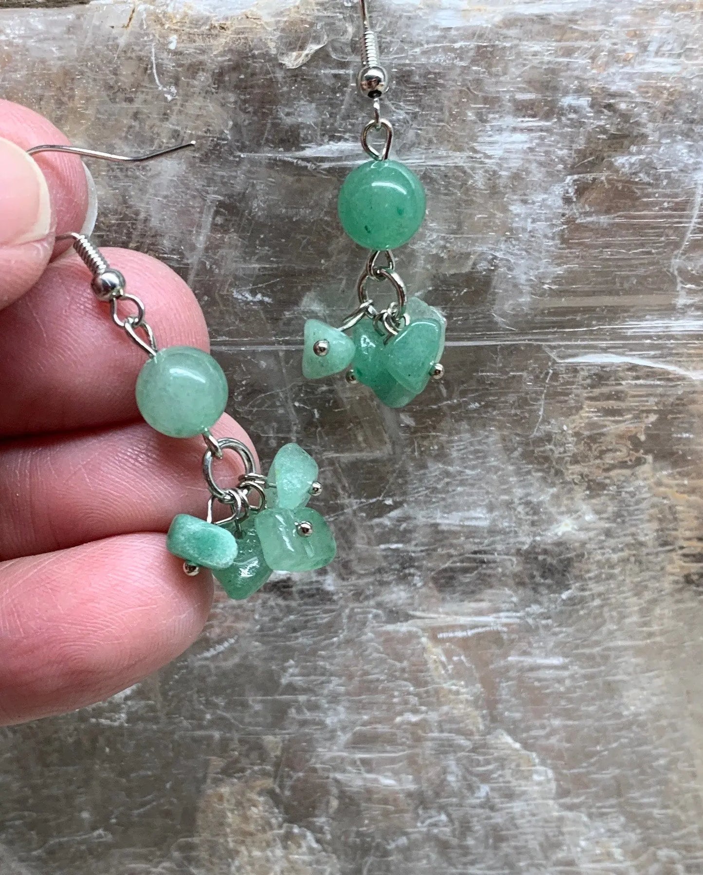 Green Aventurine Dangle Earrings EAR-0032 Shop Wholesale Crystals