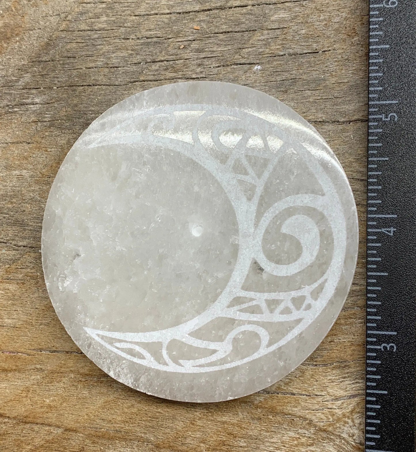 Tribal Moon Selenite Etching 3” S-0033 Shop Wholesale Crystals