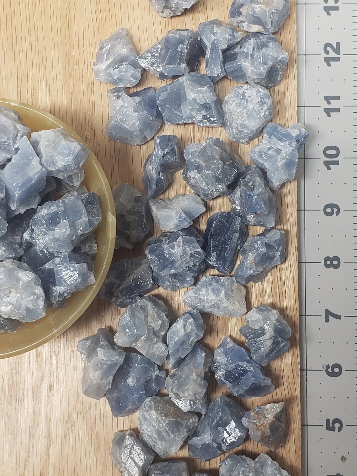 Blue Calcite, One stone (Approx 1 "x 1 1/4" ), Rough, Healing Crystal, Energy Cleanser, Throat Chakra 1316 Shop Wholesale Crystals