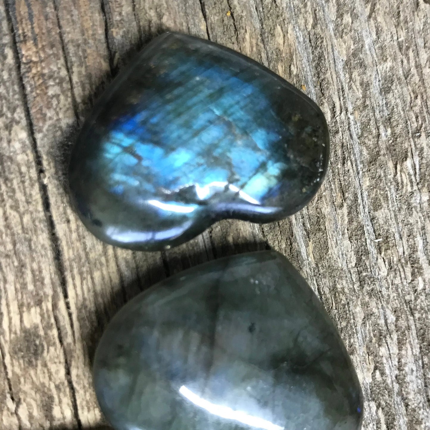 Labradorite Heart (Approx. 1" to 1 1/2" wide) Healing Iridescent Green Feldspar, Stone for Wire Wrapping BIN-0024 Shop Wholesale Crystals