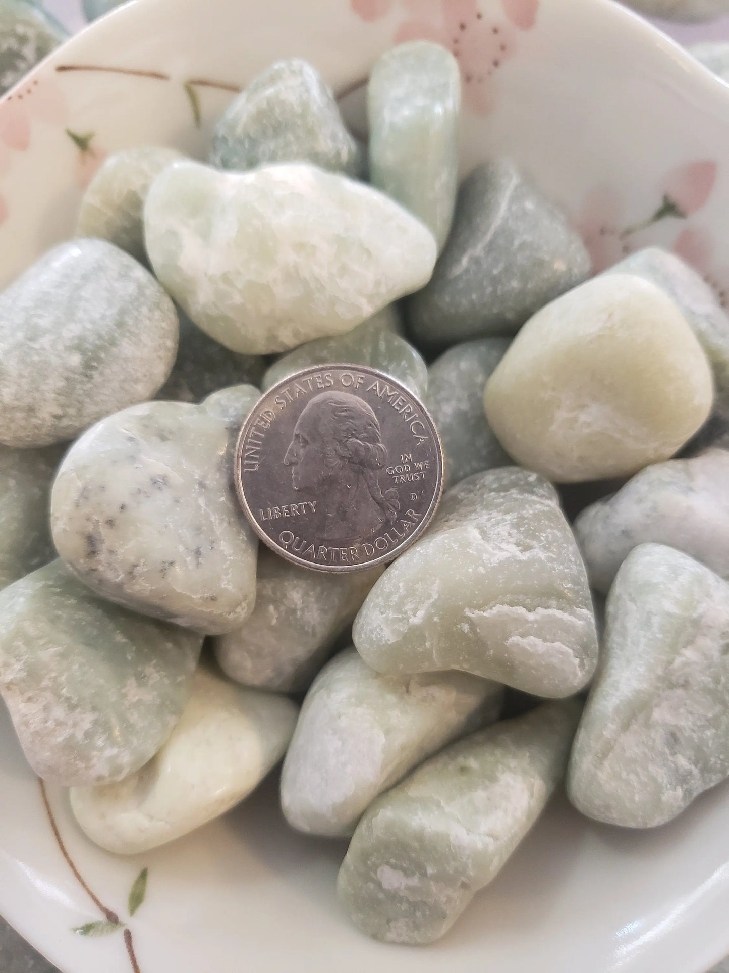 Jade, Green, White, Black Tumbled, Polished (Approx 1" - 1 1/4") Polished Stone 0684 Shop Wholesale Crystals
