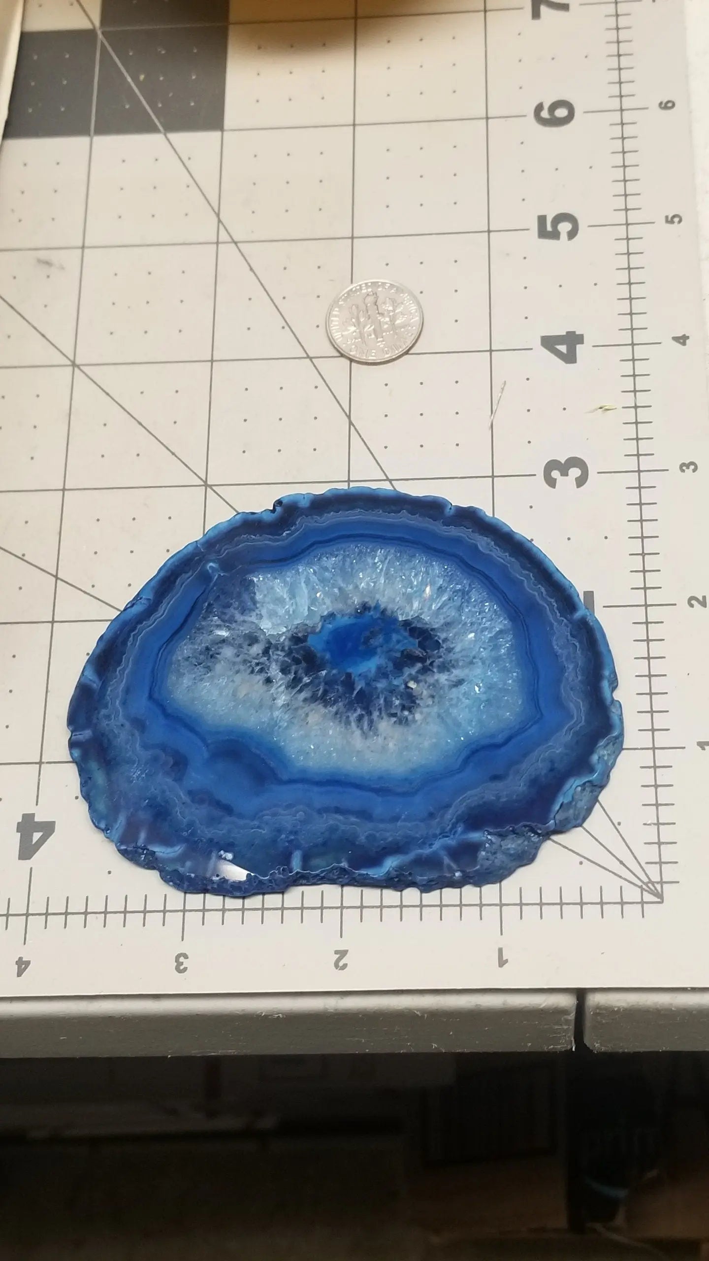 Agate Slab, Dyed Blue Agate Geode Slice, Beautiful (Approx. 2 1/2" - 3 1/2") 0404 Shop Wholesale Crystals