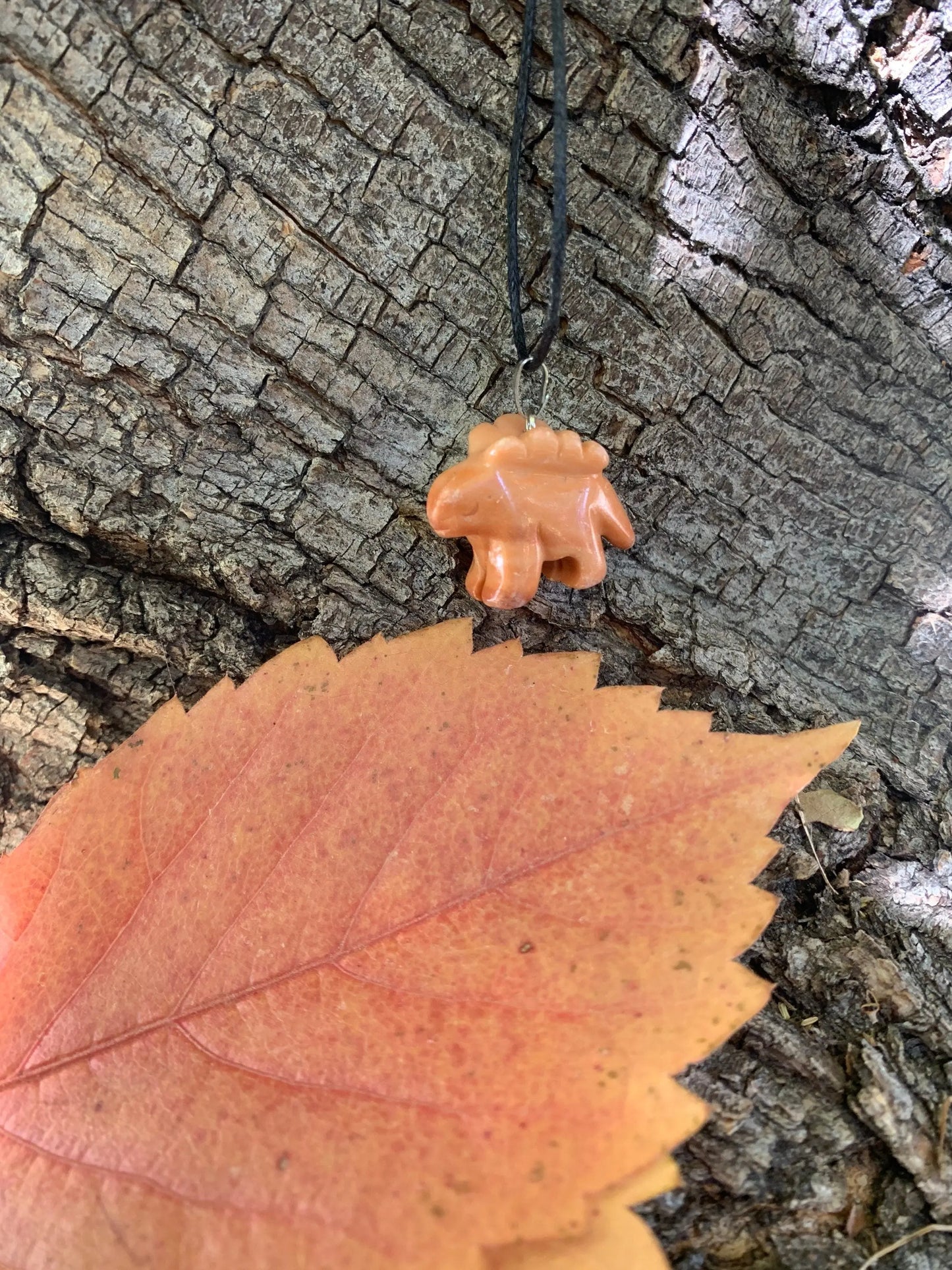 Orange Jasper Dinosaur Necklace. 1179 Shop Wholesale Crystals