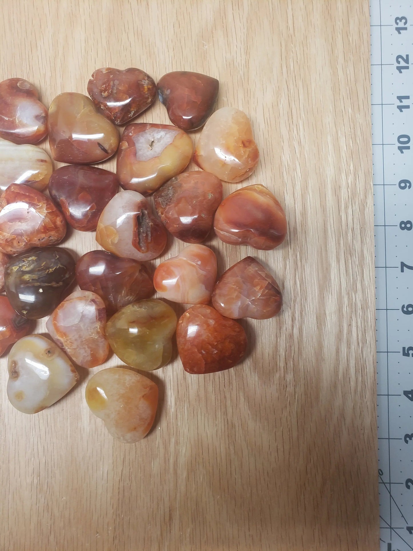 Heart, Carnelian Agate, Polished (Approx 1 1/2" -1 3/4") Polished Stone for Crystal Grid or Craft Supply 0524 Shop Wholesale Crystals