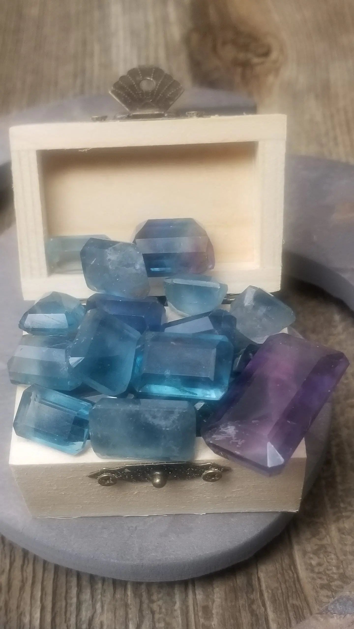 Blue Fluorite Faceted Gem Stone, Large, Medium, Small, Beautiful, Grid Making Jewelry BIN-0073 Shop Wholesale Crystals