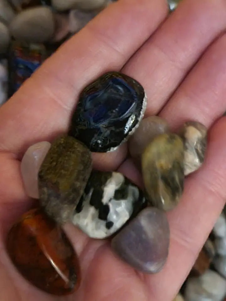 Surprise Stone from Assorted Mix of Polished Stones, One Stone (Approx 1/2" - 1" long) Wire Wrapping or Crystal Grid Supply BIN-1460 Shop Wholesale Crystals