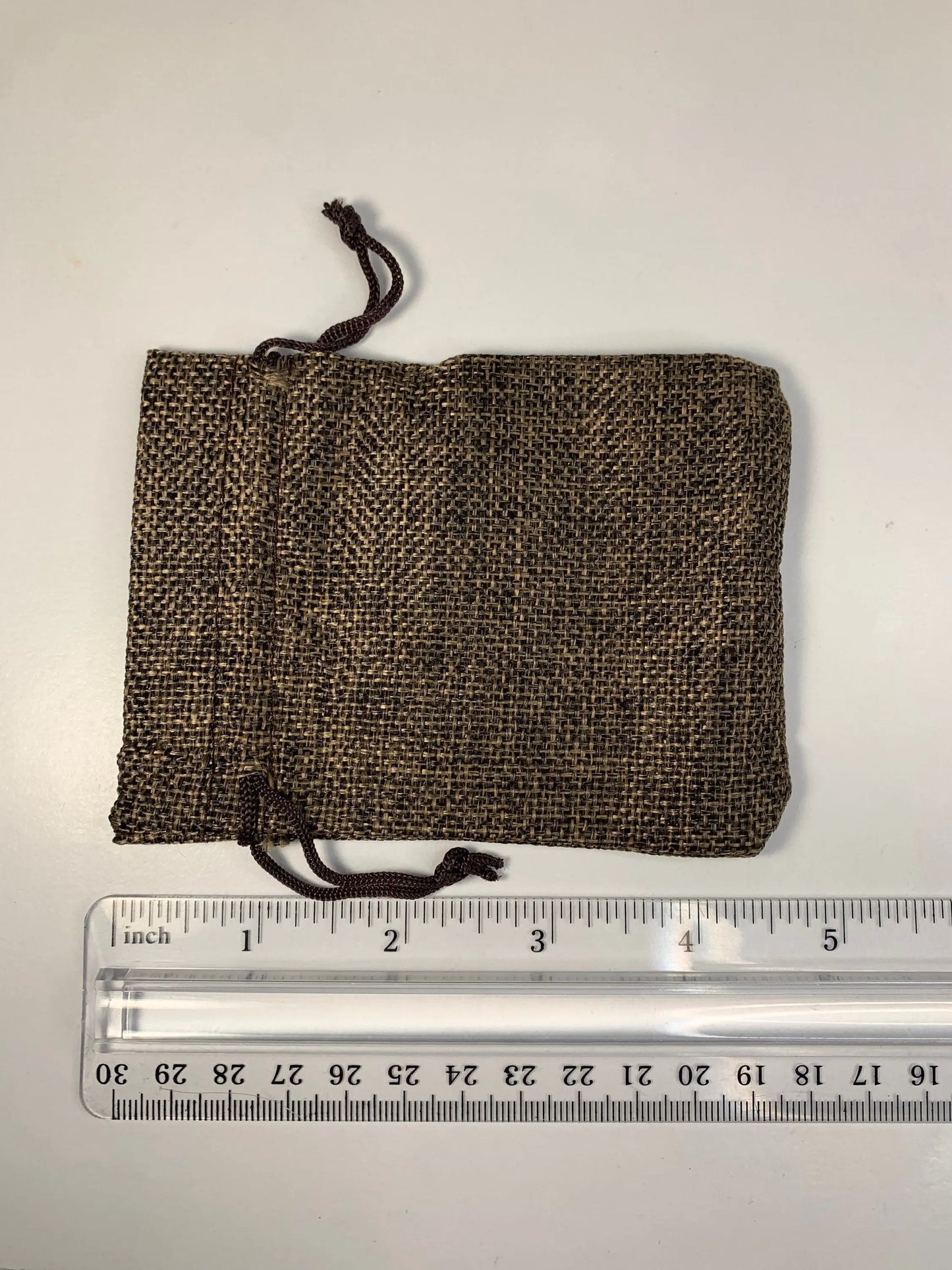 Coffee Brown Burlap Drawstring Bag (Approx. 3 1/2" x 4 1/4") BAG-0011 - Shop Wholesale Crystals
