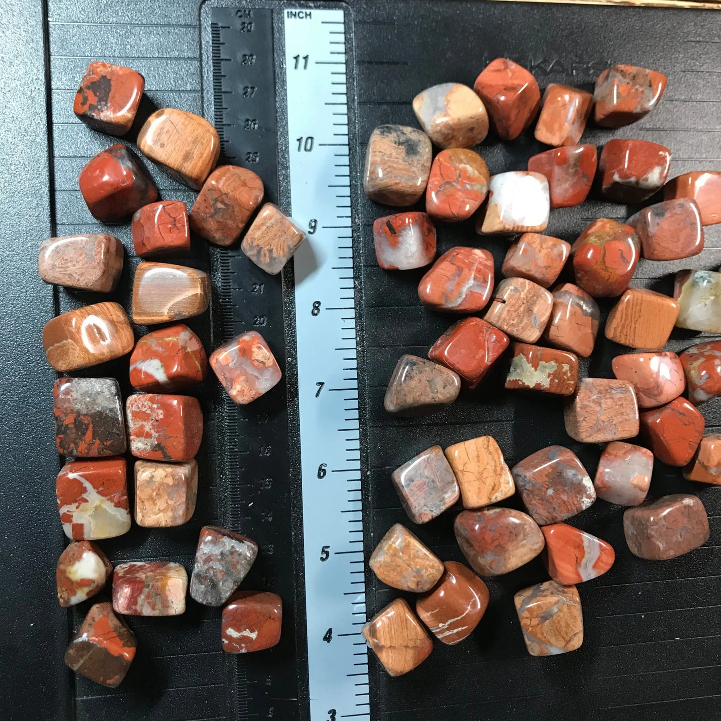 Brecciated jasper, Polished Tumbled Stone (Approx 2/3" long) Polished Stone, for Wire Wrapping or Crystal Grid Supply 0673 Shop Wholesale Crystals