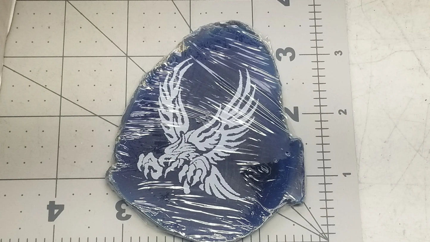 Agate Etched Slab,Eagle Landing Dyed Agate Carving Age Box-1 Shop Wholesale Crystals