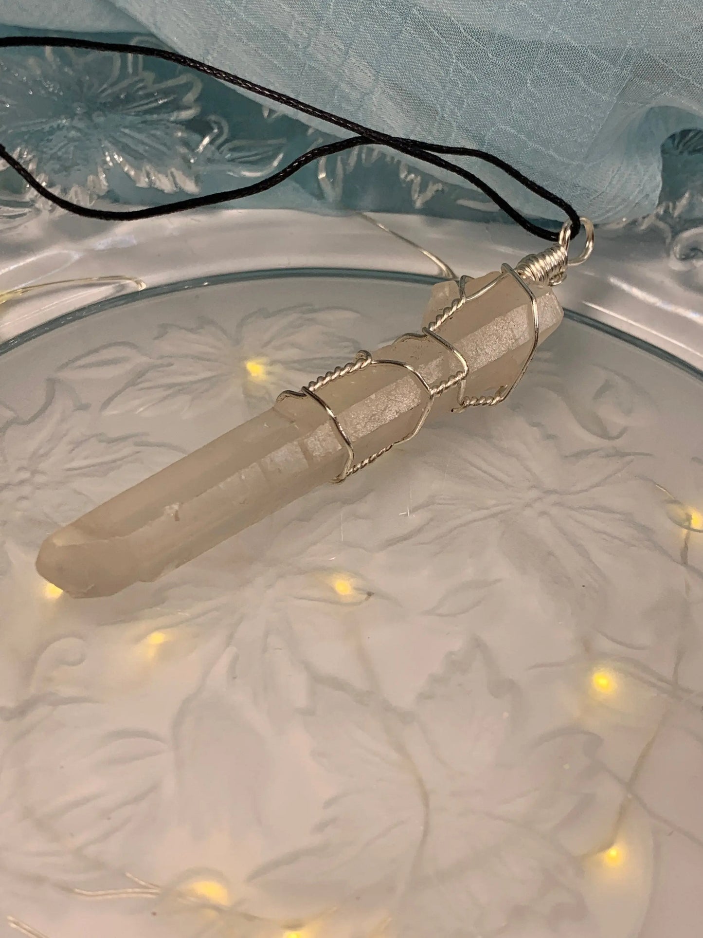 Lemurian Necklace, Wire Wrapped, Record Keeper, Clarity, Hand Made NCK-0042 Shop Wholesale Crystals