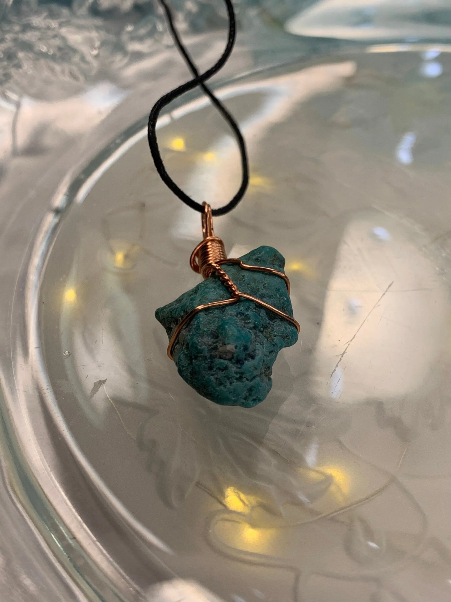 Turquoise Necklace, Wire Wrapped, Hand Made, Gift Item, Self Care, Holiday Gift NCK-0027 Shop Wholesale Crystals