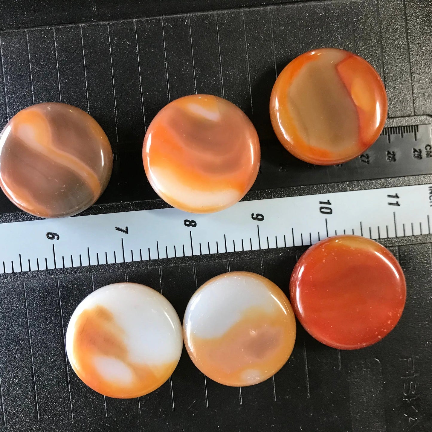 Carnelian Agate Polished Disk (Approx 1 3/5") Polished Stone for Crystal Grid or Craft Supply 0264 Shop Wholesale Crystals