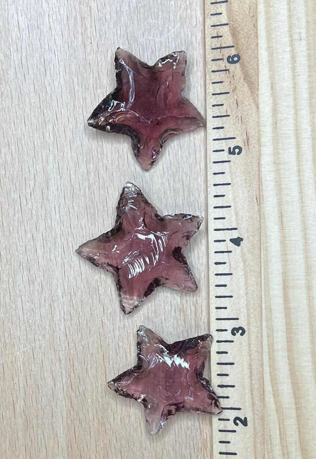 Purple Knapped Obsidian Star (Synthetic) 1339 (Approx. 1”- 1 5/8”) Shop Wholesale Crystals