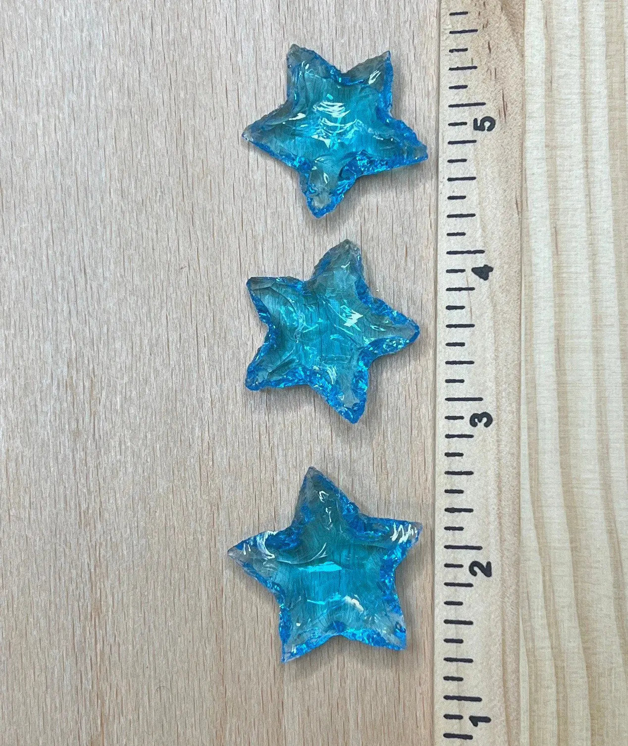 Blue Obsidian Knapped Star 1359 (Synthetic) Approx. 1 1/4”- 1 5/8” Shop Wholesale Crystals