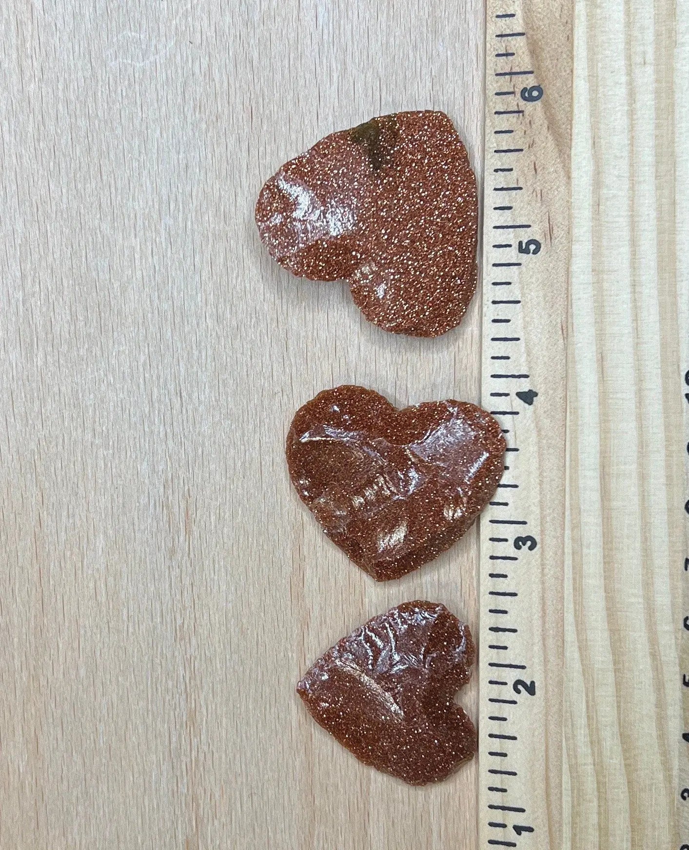 Goldstone Knapped Heart (Synthetic) 1348 (Approx. 1 1/4”- 1 5/8”) Shop Wholesale Crystals