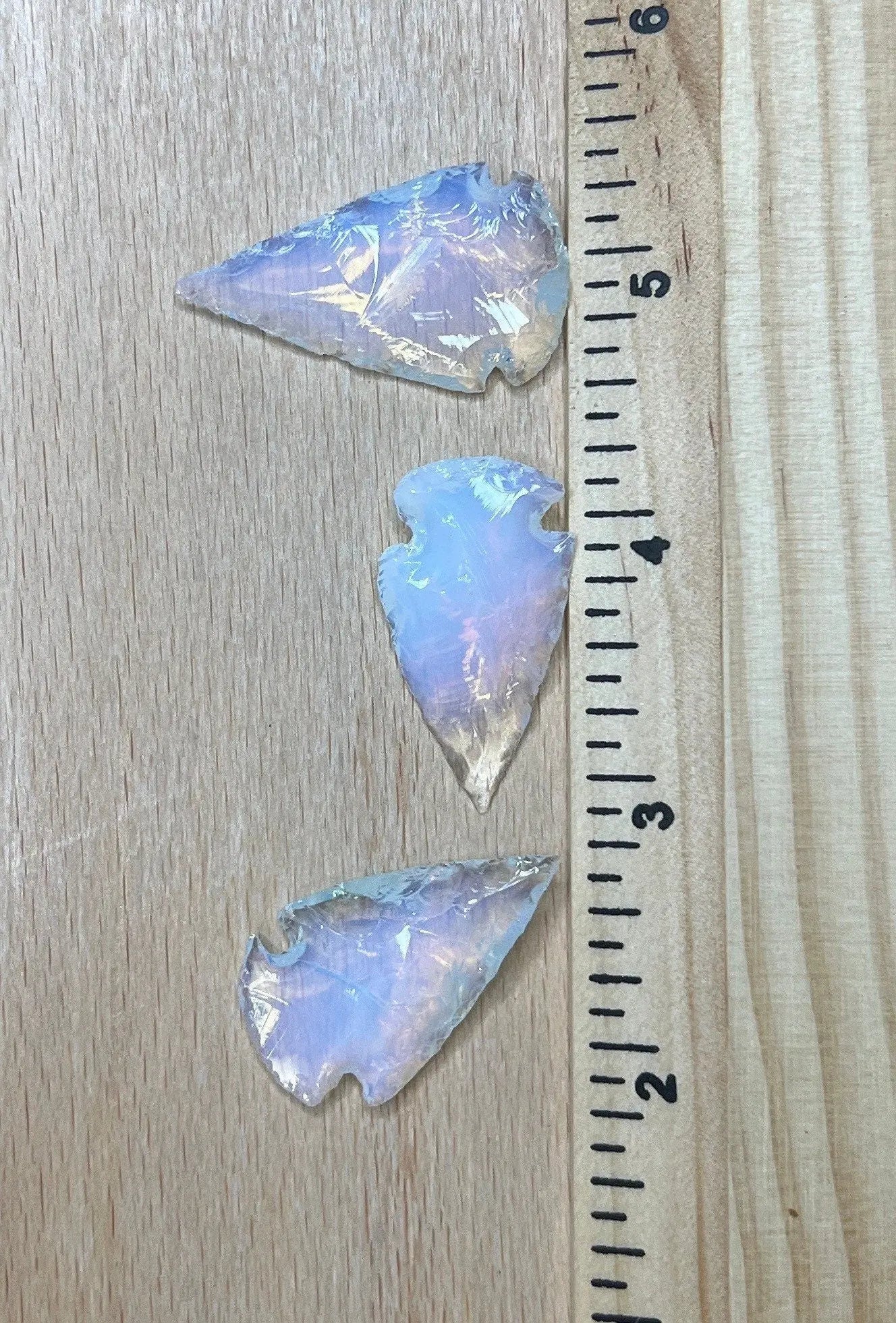Opalite Knapped Arrowhead 1357 (Synthetic) Approx. 1 1/4”- 1 5/8” Shop Wholesale Crystals
