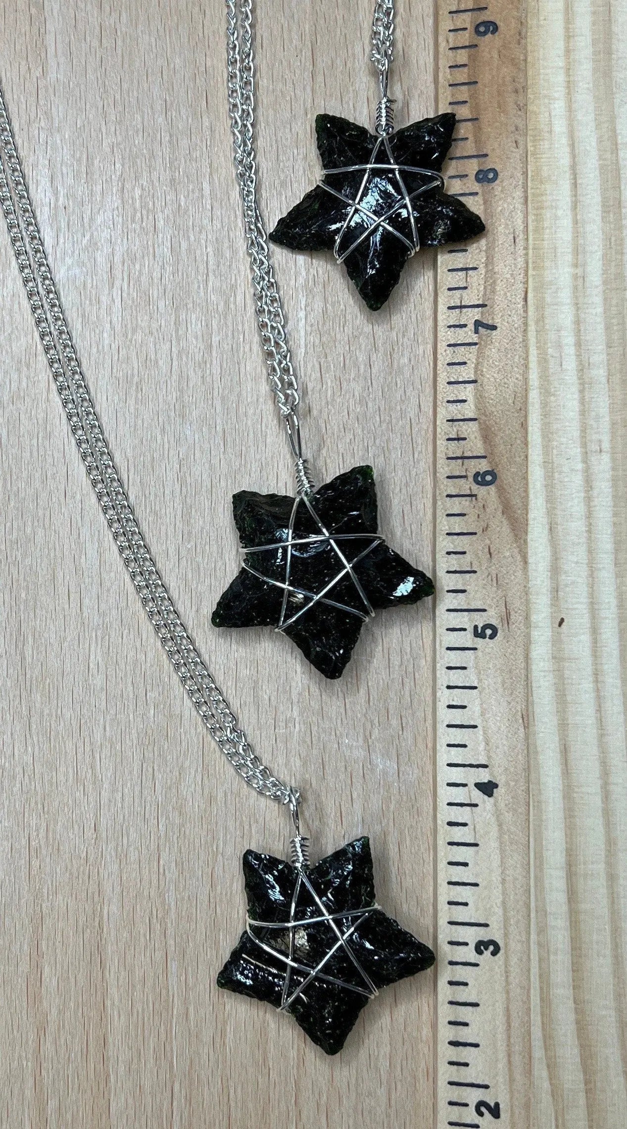 Green Goldstone Star Knapped Necklace NCK-2637 Tree Of Life Wire Wrapped Shop Wholesale Crystals